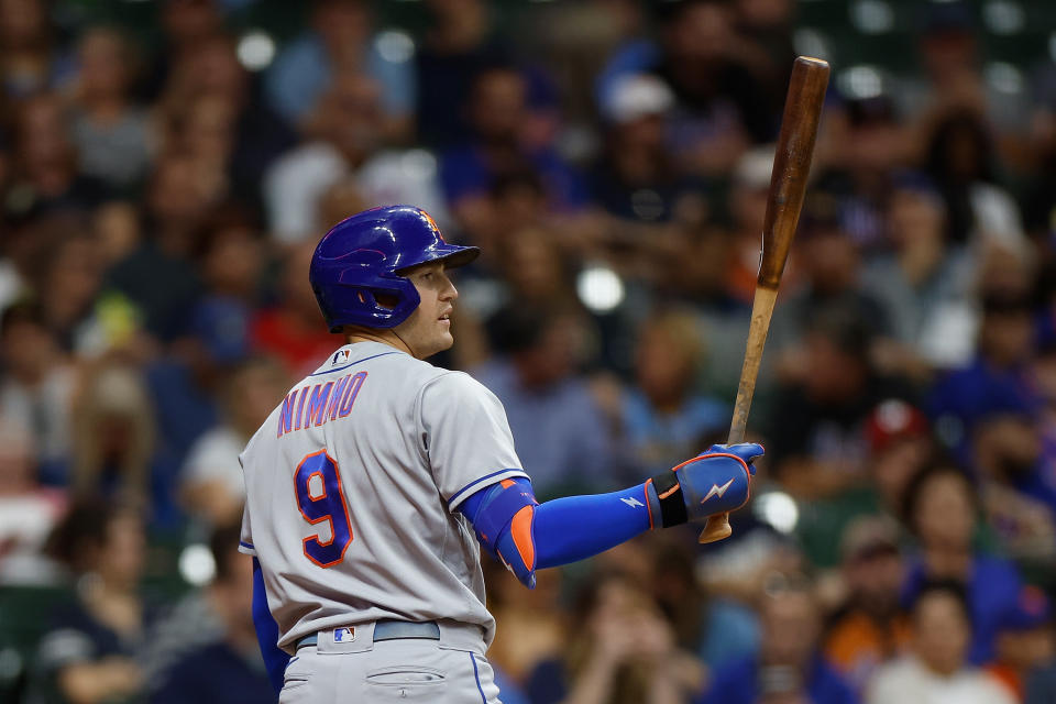 Longtime Mets center fielder Brandon Nimmo might be underappreciated in a shortstop-heavy class. (Photo by John Fisher/Getty Images)