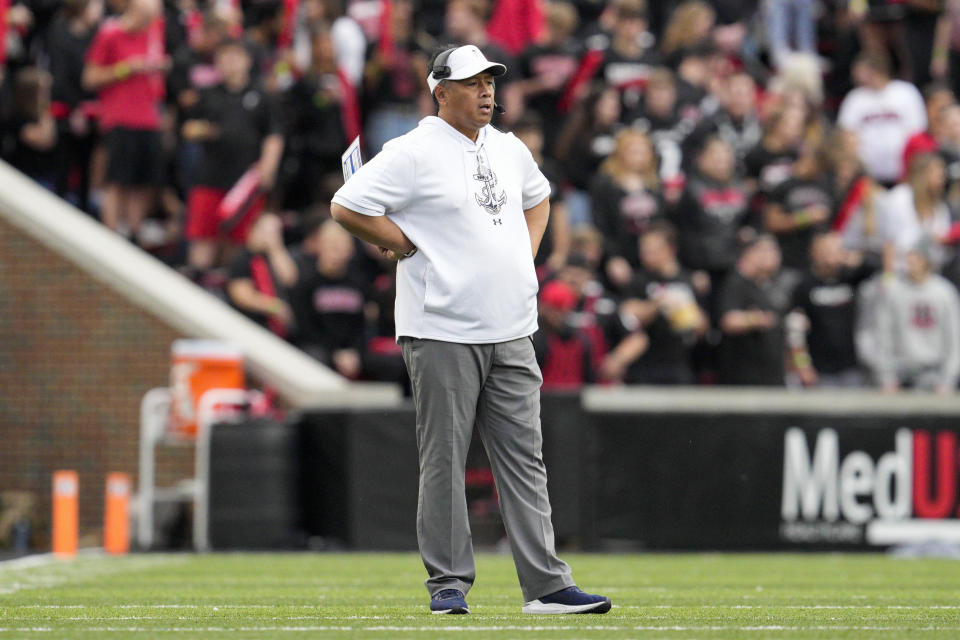 Navy is parting ways with Ken Niumatalolo after he served as the team's head coach for 15 years. (AP Photo/Jeff Dean)