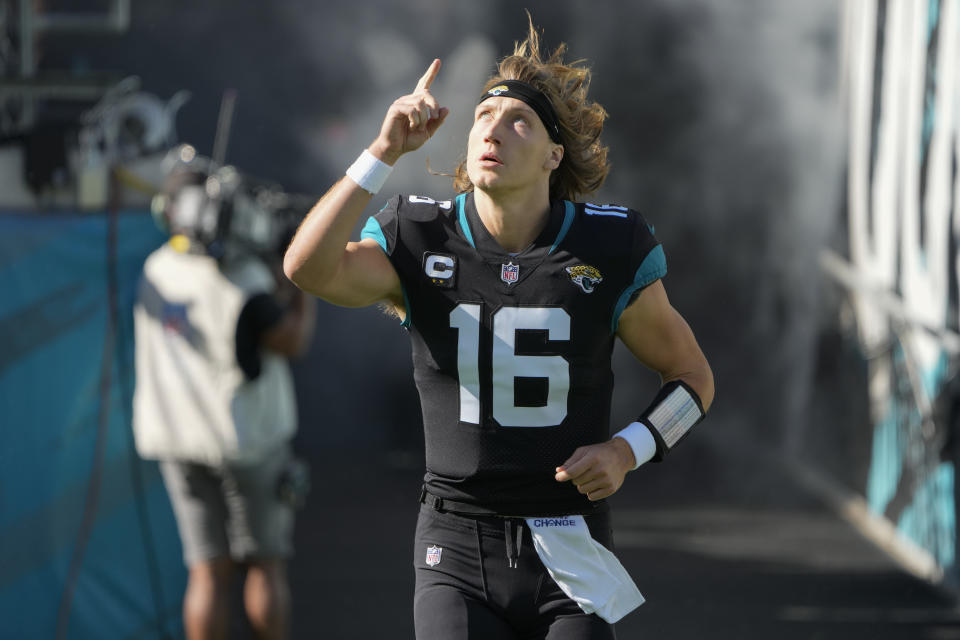 Jacksonville Jaguars quarterback Trevor Lawrence had a huge game in a big win over the Cowboys. (AP Photo/John Raoux)