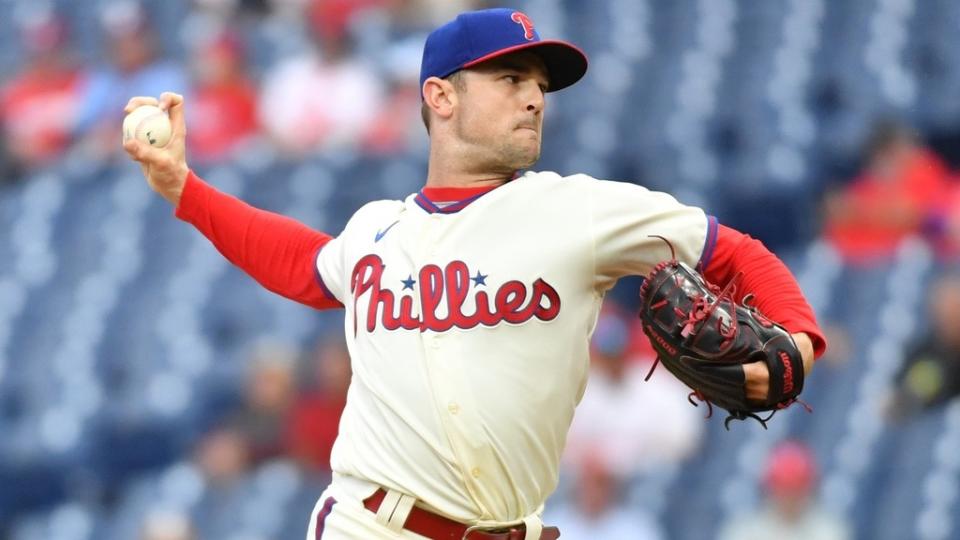 Sep 25, 2022; Philadelphia, Pennsylvania, USA; Philadelphia Phillies relief pitcher David Robertson (30) throws a pitch against the Atlanta Braves at Citizens Bank Park.