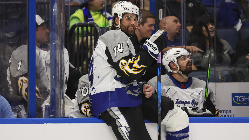 Pat Maroon used the controversy over the comments made by Bruins announcer Jack Edwards to spur a charity drive. (Photo by Mark LoMoglio/NHLI via Getty Images)