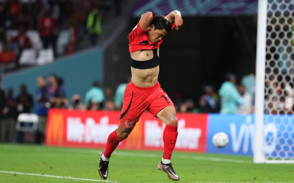 Hwang Heechan #11 of Korea Republic celebrates after scoring his team's second goal - Wu Zhizhao/Getty Images
