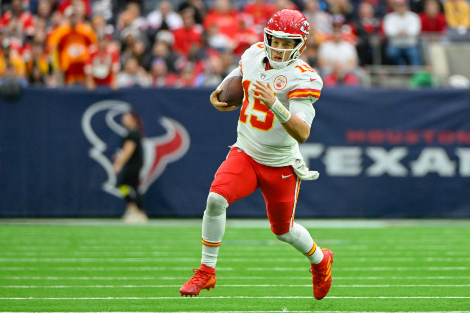 Kansas City Chiefs quarterback Patrick Mahomes (15) is a fantasy star