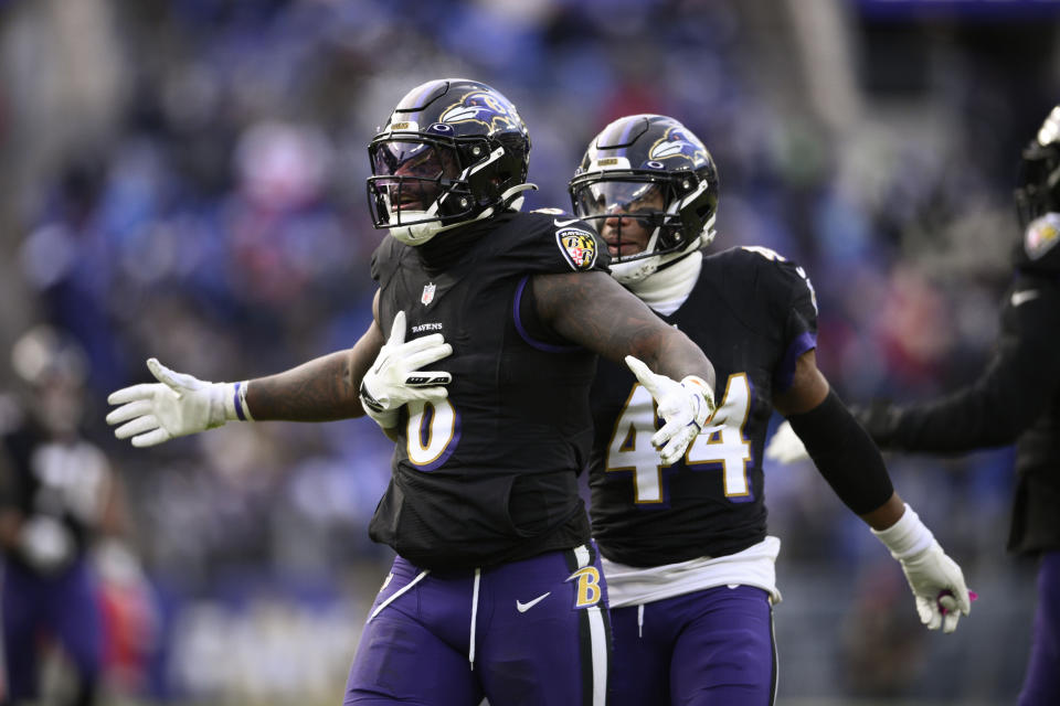 Patrick Queen and the Baltimore Ravens will be on in prime time for Week 17. (AP Photo/Nick Wass)