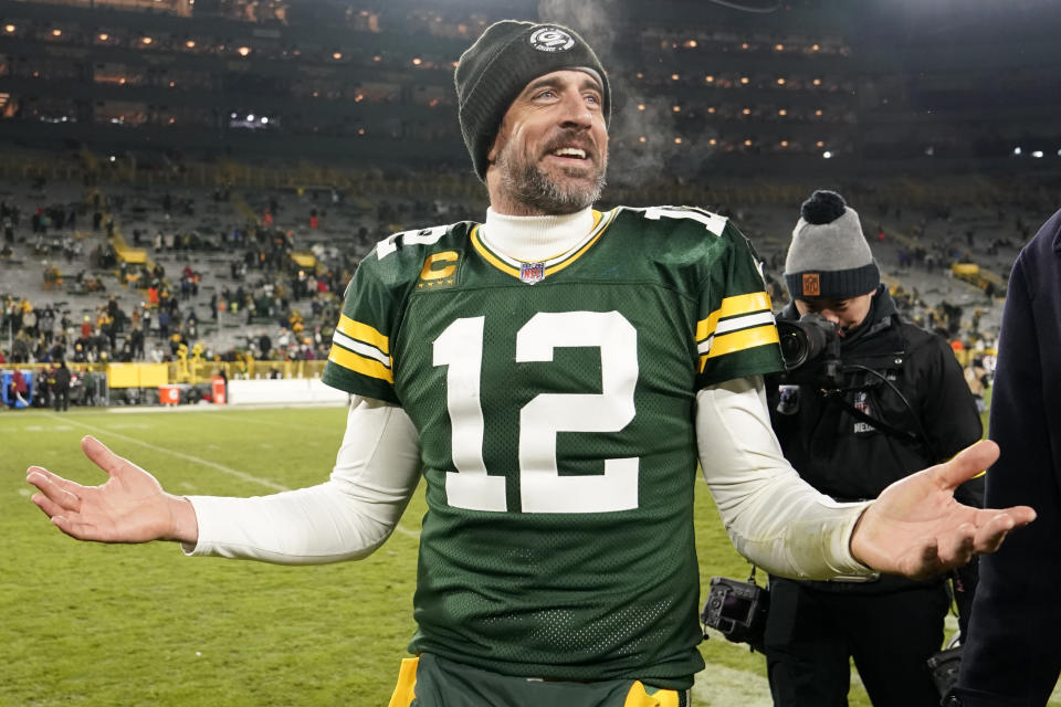 It's unlikely the Packers make the playoffs. But don't blame Aaron Rodgers, who's led plenty of improbable comebacks in his career, for talking up their chances now that they've won two games in a row. (Photo by Patrick McDermott/Getty Images)