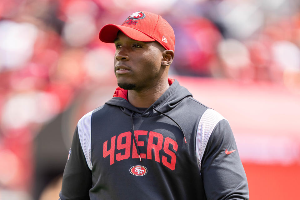 September 18, 2022; Santa Clara, California, USA; San Francisco 49ers defensive coordinator DeMeco Ryans before the game against the Seattle Seahawks at Levi's Stadium. Mandatory Credit: Kyle Terada-USA TODAY Sports