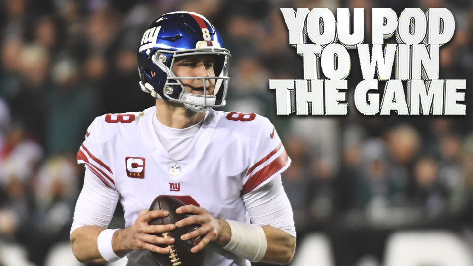 Jan 21, 2023; Philadelphia, Pennsylvania, USA; New York Giants quarterback Daniel Jones (8) against the Philadelphia Eagles during an NFC divisional round game at Lincoln Financial Field. Mandatory Credit: Eric Hartline-USA TODAY Sports