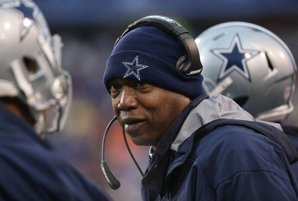 Leon Lett was one of the Cowboys assistant coaches let go on Thursday. (Photo by Tom Szczerbowski/Getty Images)