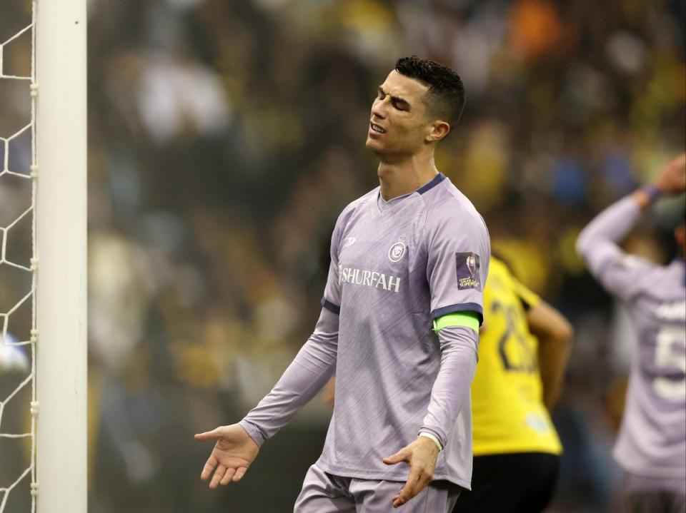 Cristiano Ronaldo failed to register as Al-Nassr exited the Saudi Super Cup (Getty Images)