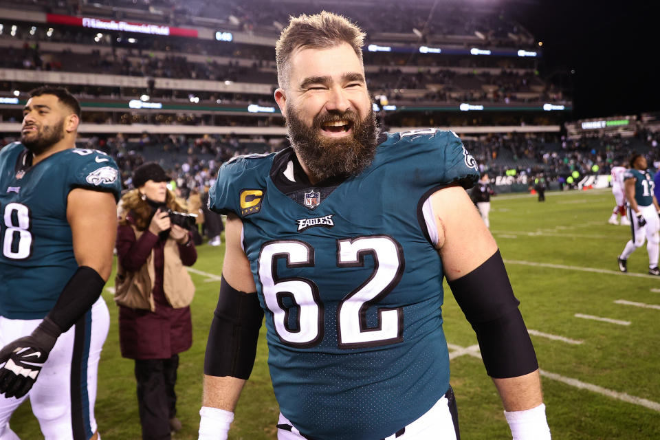 A series of shrewd moves has the Eagles on the doorstep of another Super Bowl appearance. One of the things that's stayed the same: All-Pro center Jason Kelce. (Photo by Tim Nwachukwu/Getty Images)