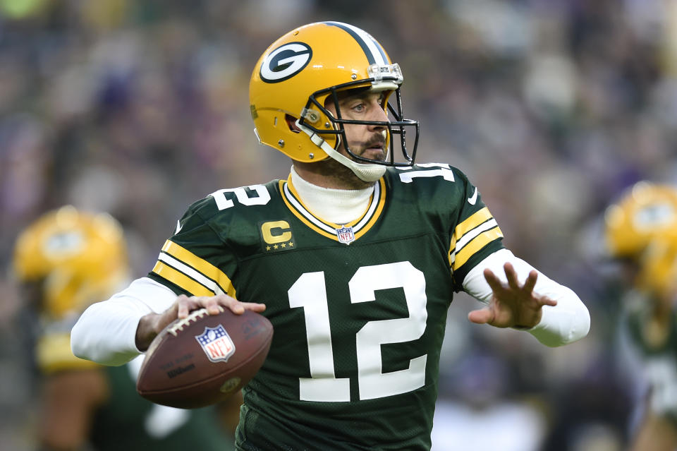 Aaron Rodgers #12 of the Green Bay Packers has fantasy value