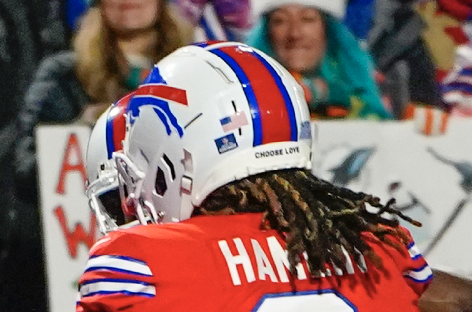 Damar Hamlin in a December game against Miami. (Gregory Fisher-USA TODAY Sports)