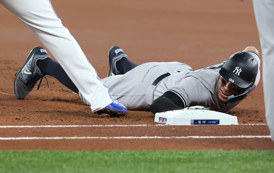 MLB pitchers will have to adjust this season to a new limit on the number of pick-off attempts allowed per at-bat. (Steve Russell/Toronto Star via Getty Images)