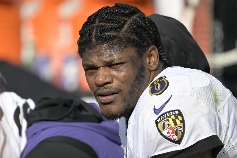 Lamar Jackson's contract negotiations with the Ravens will be one of the biggest offseason stories in the NFL until either side decides it won't be. (AP Photo/Phelan M. Ebenhack, File)