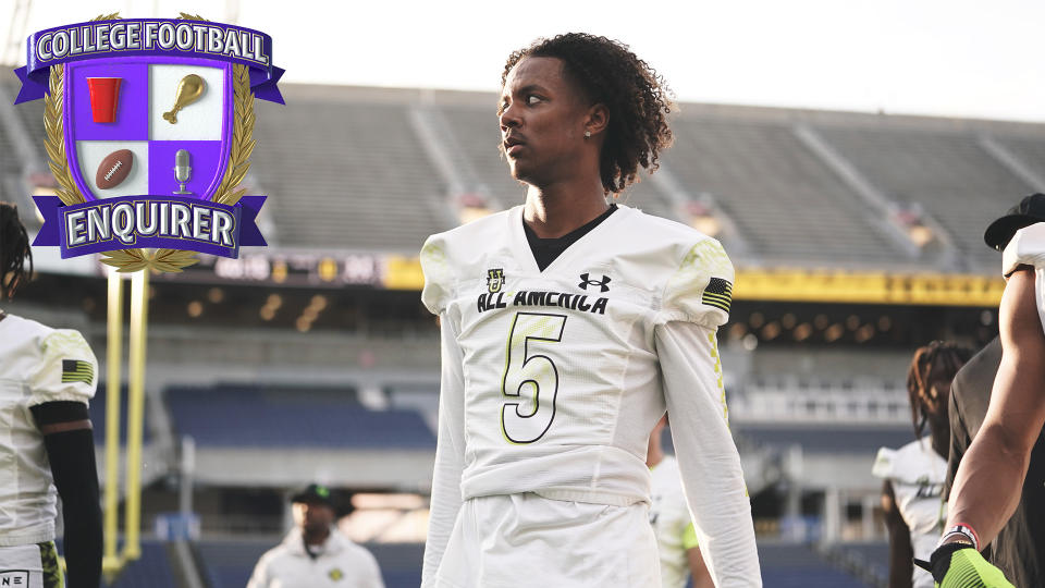 Quarterback Jaden Rashada at the Under Armor Next All America game
Photo by Chris Leduc/Icon Sportswire via Getty Images