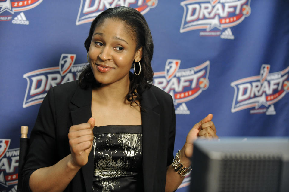 Maya Moore officially retired from the WNBA on Monday. (AP Photo/Jessica Hill)
