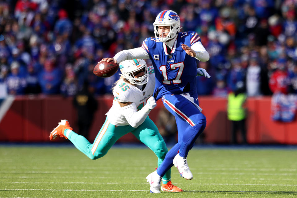 Josh Allen and the Bills aren't playing for second place, but too often it's looked like they'll end up short of winning the Super Bowl. (Photo by Bryan M. Bennett/Getty Images)