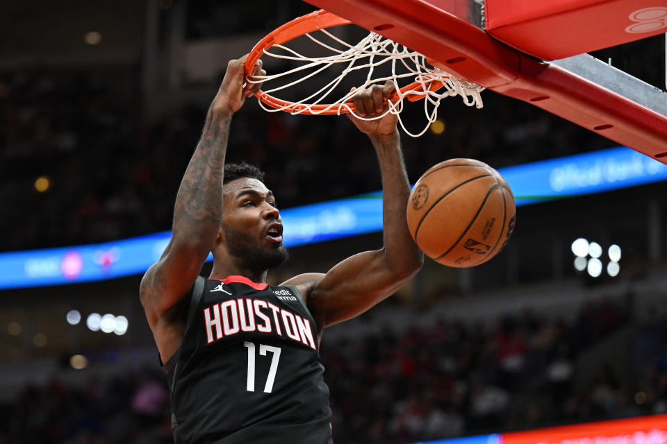 NBA rookie Tari Eason #17 of the Houston Rockets has fantasy potential