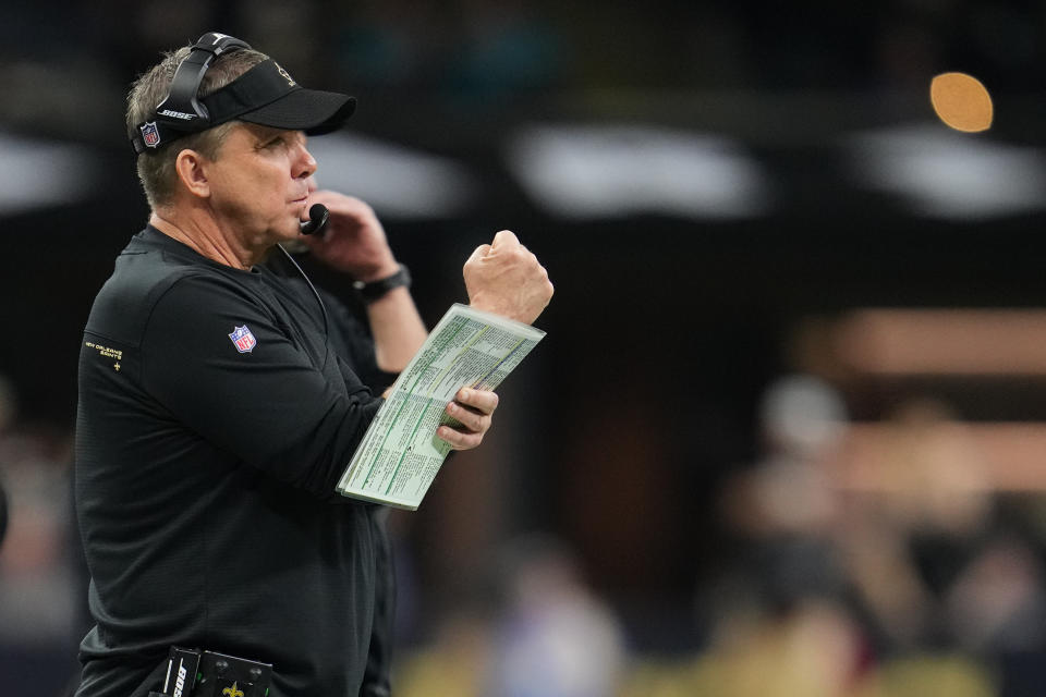 Sean Payton has a big task in front of him in trying to resurrect Russell Wilson's greatness and turn the Broncos into a Super Bowl contender. (Photo by Cooper Neill/Getty Images)
