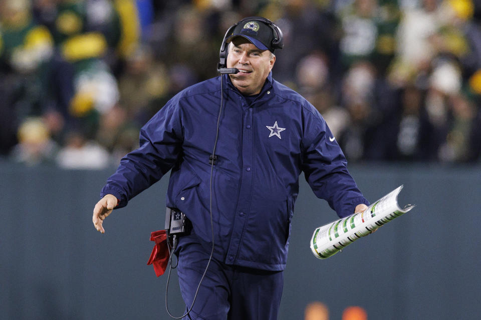 Cowboys head coach Mike McCarthy will call plays for the team in 2023 after the departure of offensive coordinator Kellen Moore. (Jeff Hanisch-USA TODAY Sports)