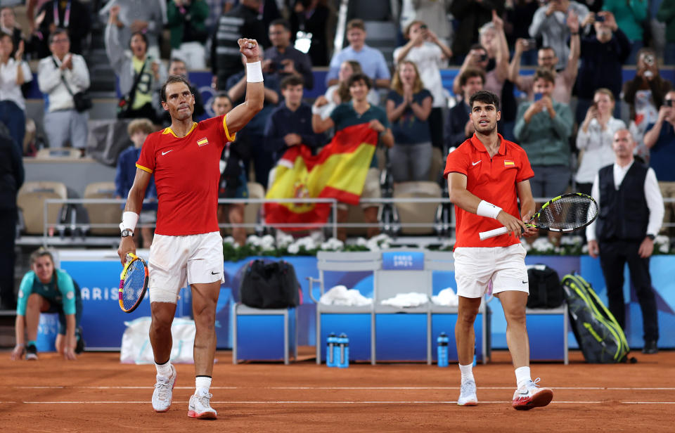 After falling down 3-0 in the second set, Rafael Nadal and Carlos Alcaraz flew past Argentina’s Andrés Molteni and Maximo Gonzalez on Saturday.