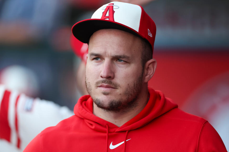 Mike Trout hasn't played with the Angels since April 29. (Brandon Sloter/Getty Images)