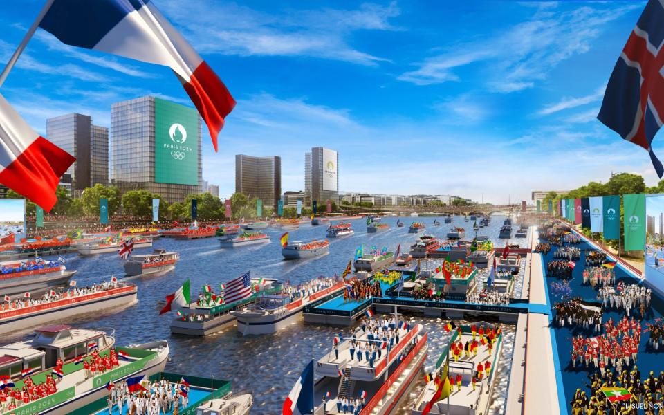 An illustration of what the ambitious opening ceremony river parade will look like/When is the Paris Olympics opening ceremony? Date, time and how to watch