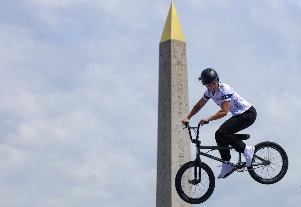 Perris Benegas of the United States snared a silver medal in BMX freestyle. (Emmanuel Dunand AFP via Getty Images)