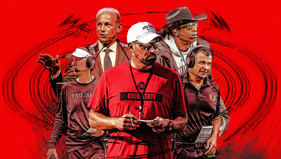 Which coach is under the most pressure entering the 2024 college football season? (Grant Thomas/Yahoo Sports)