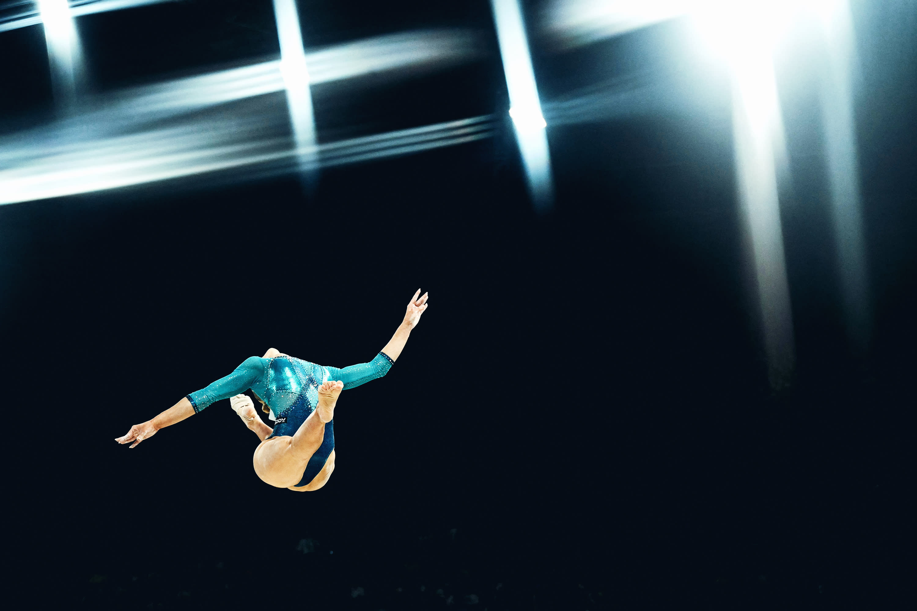  Italy's Alice D'amato competes in the balance beam event of the artistic gymnastics women's all around final during the Paris 2024 Olympic Games at the Bercy Arena in Paris, on August 1, 2024. (Photo by LOIC VENANCE/AFP via Getty Images)