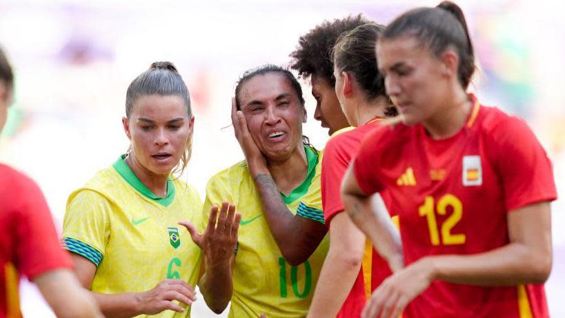 Marta in tears