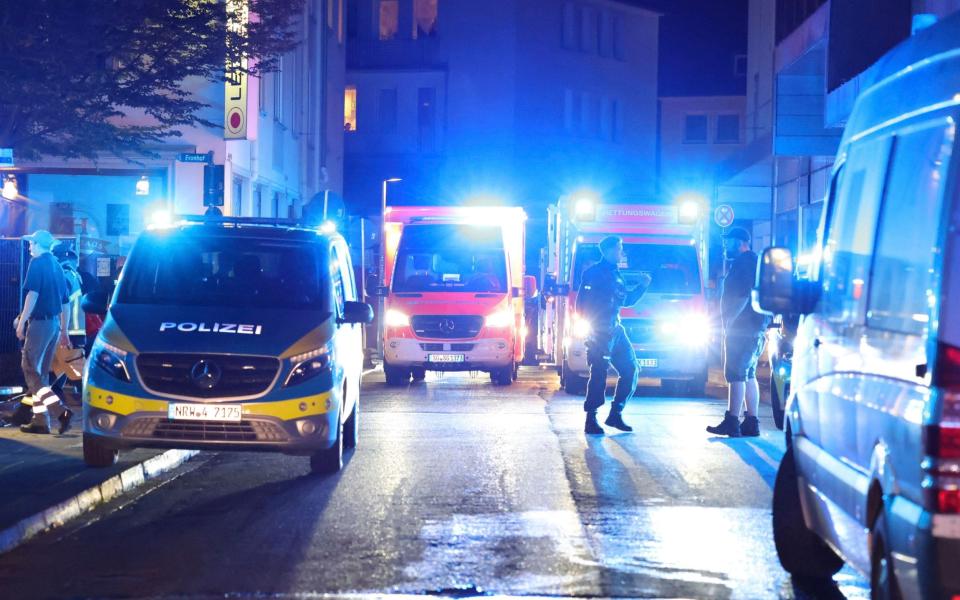 The attack occurred in the city of Solingen in western Germany