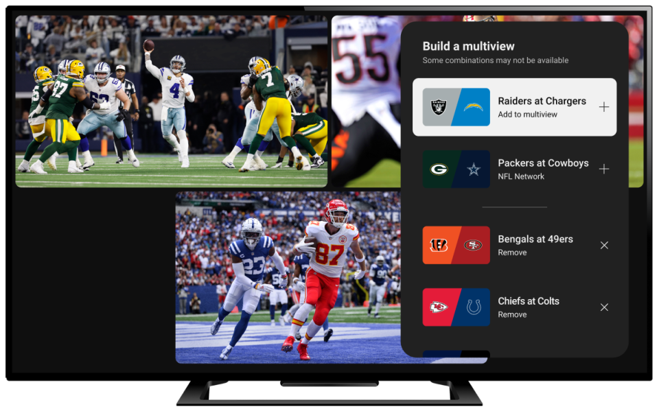 NFL Sunday Ticket helps fantasy managers and NFL fans keep up with the action with multiview.