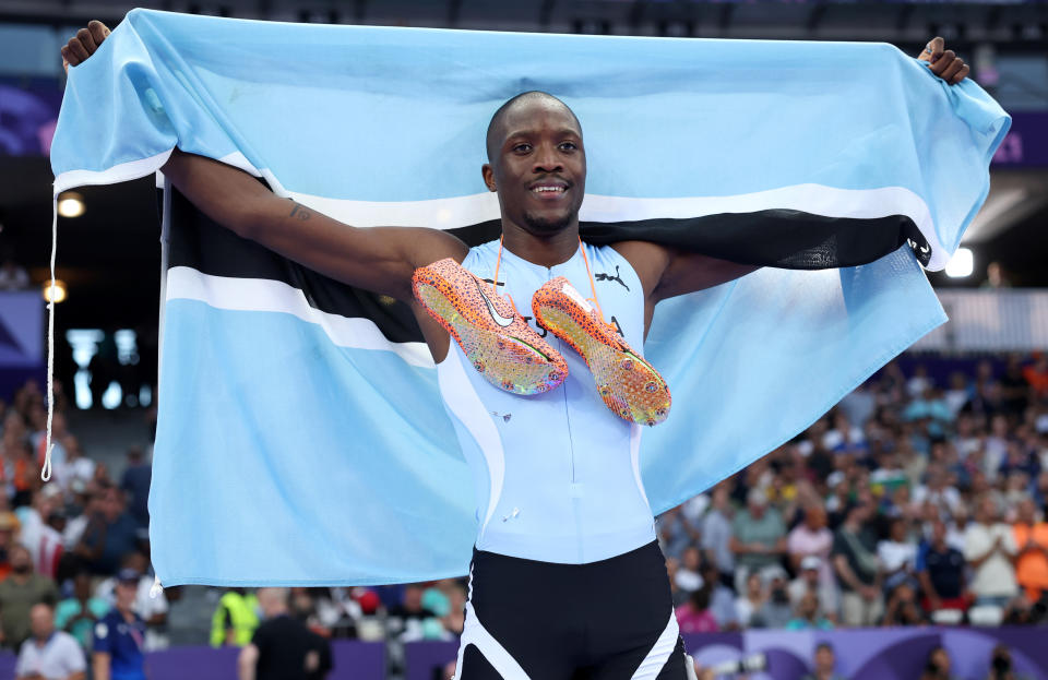 Tebogo ran a blistering 19.46, the fifth-fastest time ever. (Christian Petersen/Getty Images)