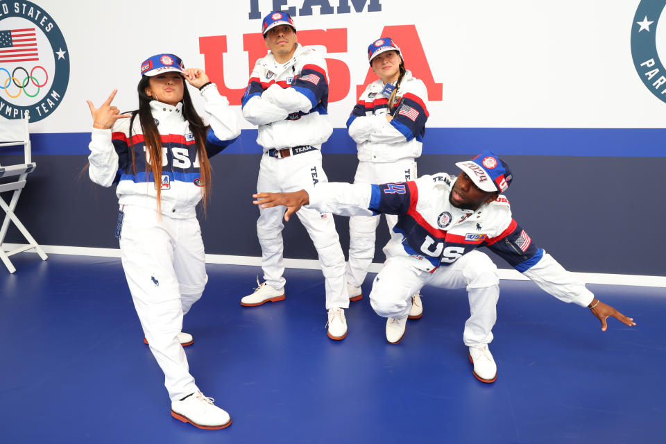 Team USA's breaking team (L to R): Logan Edra, Victor Montalvo, Sunny Choi and Jeffrey Louis. (Joe Scarnici/Getty Images for USOPC)