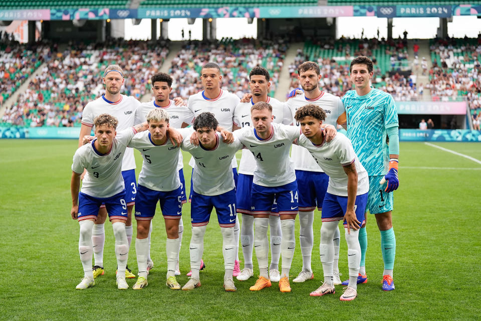 Team USA prior to its group stage finale against Guinea. (Daniela Porcelli/ISI/Getty Images)