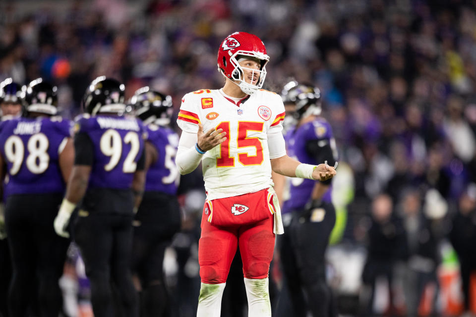 The Chiefs and Patrick Mahomes open up the season Thursday night against the Ravens. (Photo by Kara Durrette/Getty Images)