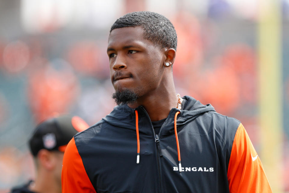 CINCINNATI, OH - SEPTEMBER 08: Cincinnati Bengals wide receiver Tee Higgins (5) before the game against the New England Patriots and the Cincinnati Bengals on September 8, 2024, at Paycor Stadium in Cincinnati, OH. (Photo by Ian Johnson/Icon Sportswire via Getty Images)