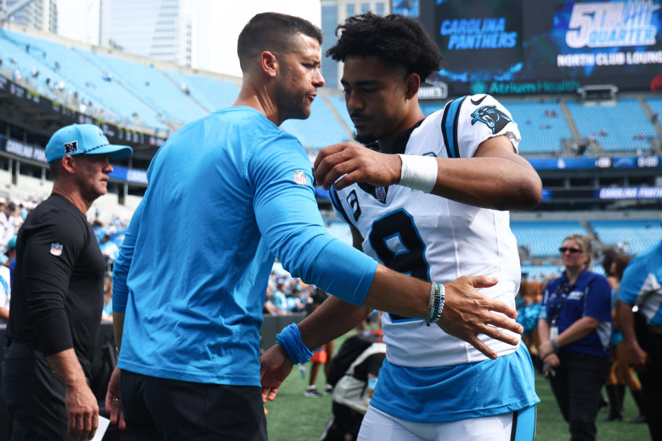 Bryce Young will continue to start in Carolina. Is it the right decision for Young or the Panthers? (Jared C. Tilton/Getty Images)