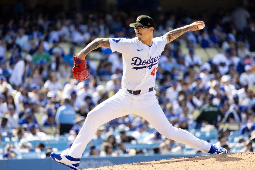 LOS ANGELES, CA - MAY19, 2024: Making his Dodgers debut, pitcher Anthony Banda.