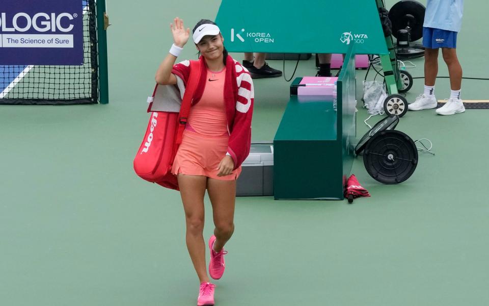 Emma Raducanu retires from Korea Open with foot injury