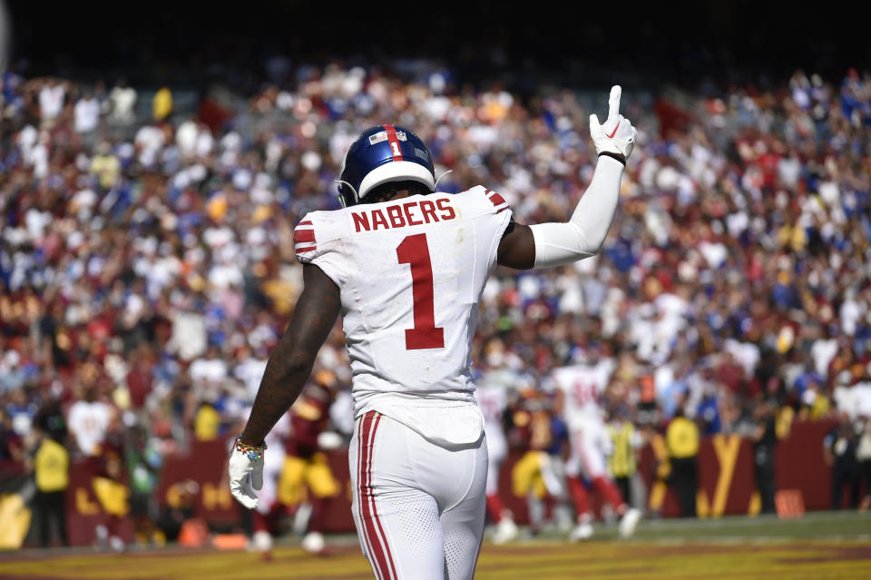 Giants wide receiver Malik Nabers (1) 