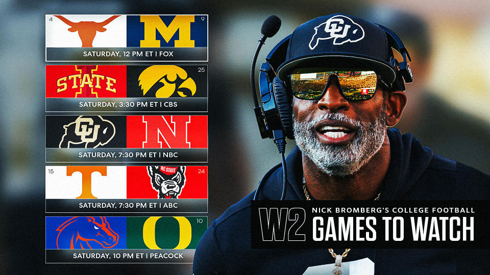 Here are the five best games to watch in college football Week 2. (Amy Monks/Yahoo Sports illustration)