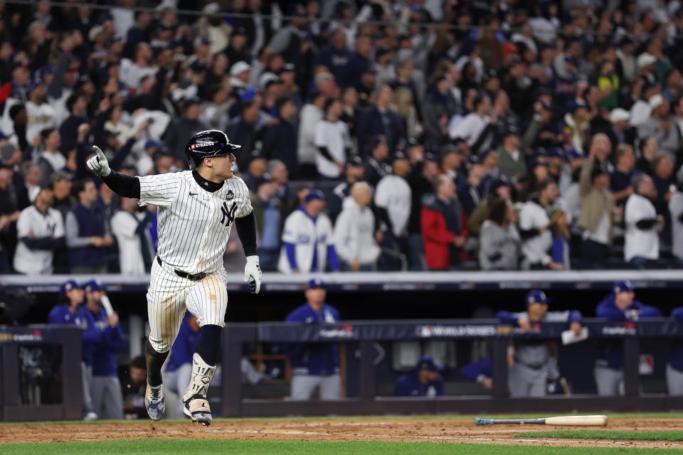 Anthony Volpe had the swing of his life in Game 4. (Sarah Stier/Getty Images)