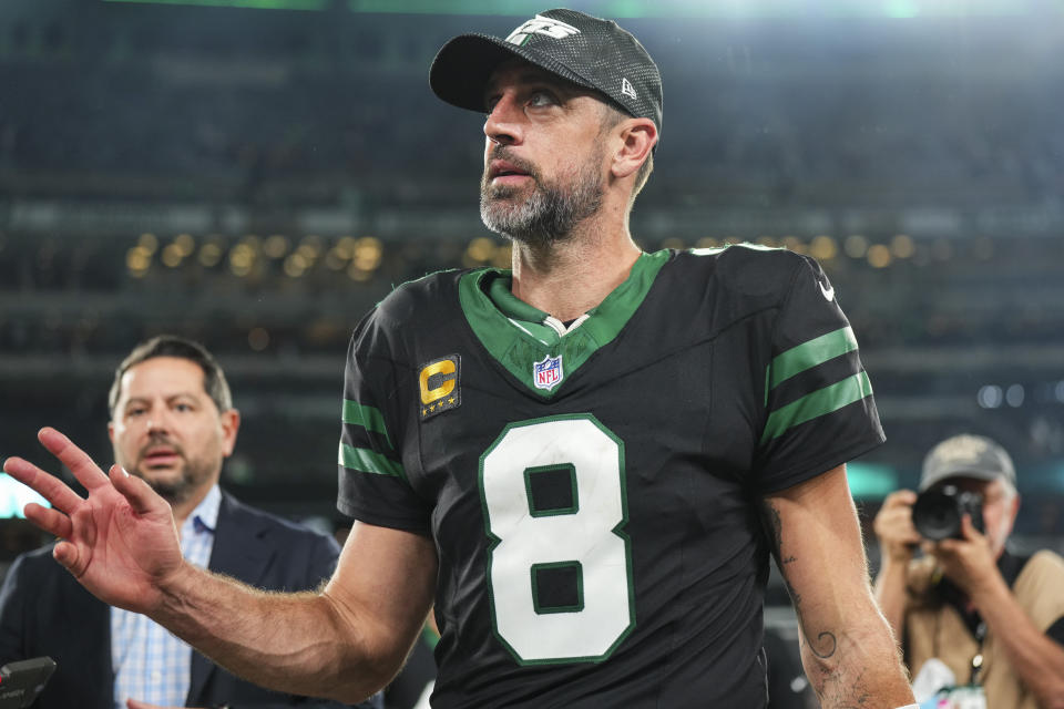 Will Aaron Rodgers return to the Jets next season? (Cooper Neill/Getty Images)