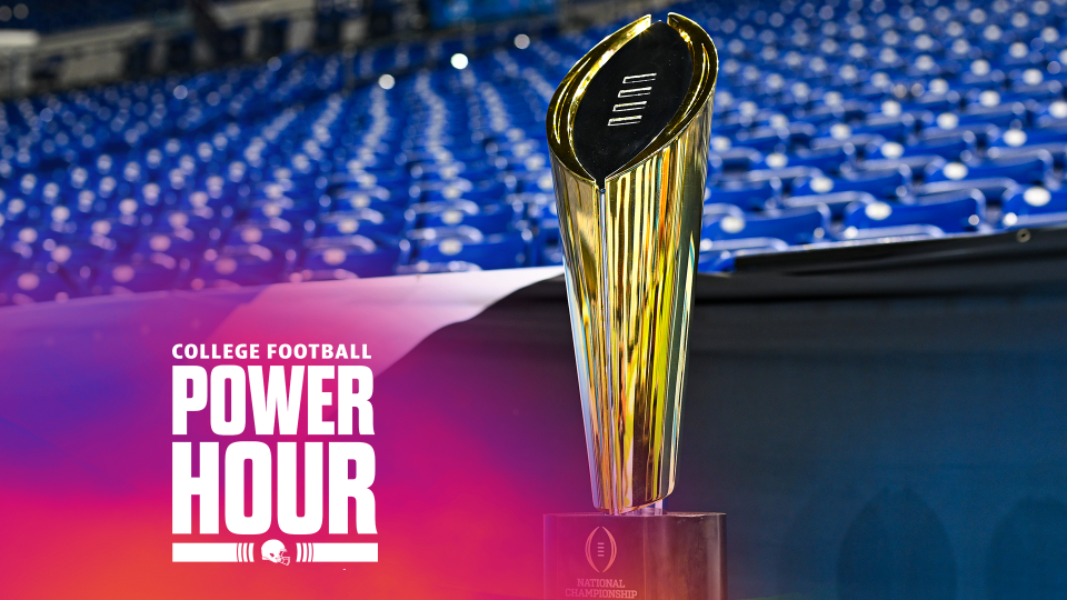 The College Football Playoff (CFP) Championship trophy sits on display during the 2024 Big Ten Media Days on July 23, 2024 at Lucas Oil Stadium in Indianapolis, IN. (Photo by James Black/Icon Sportswire via Getty Images)