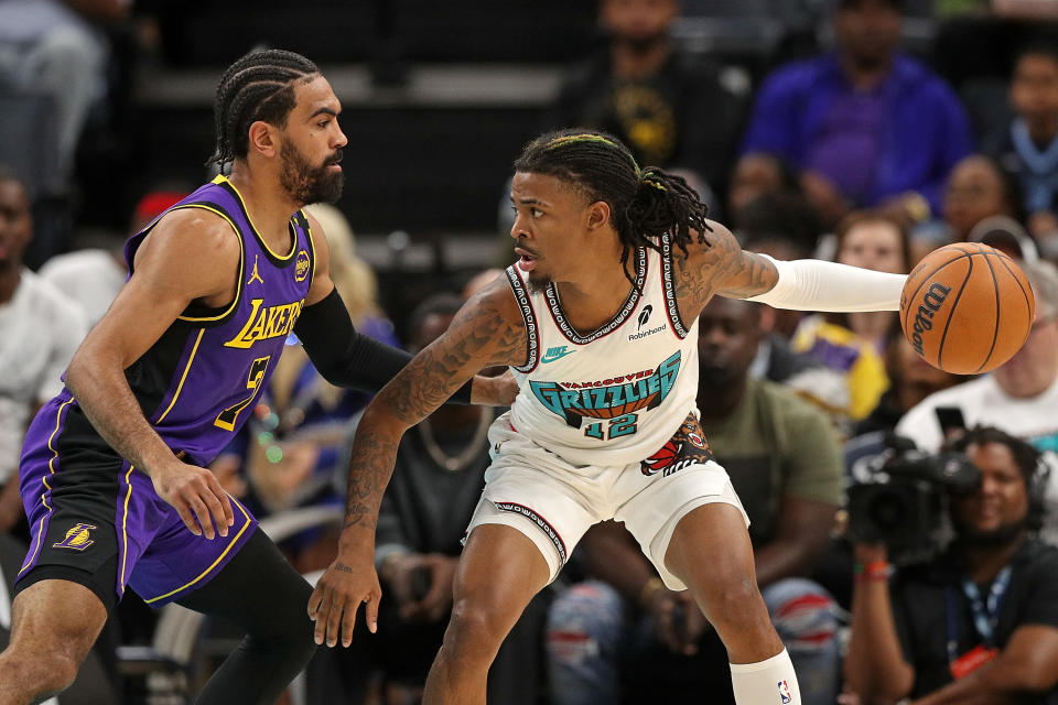 Ja Morant landed awkwardly under the rim after trying to throw down a dunk in the second half of their matchup with the Lakers.