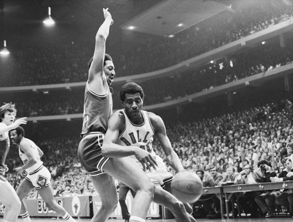 Bulls' forward Bob Love, seen here in a game against the KC-Omaha Kings, died on Monday. He was 81.