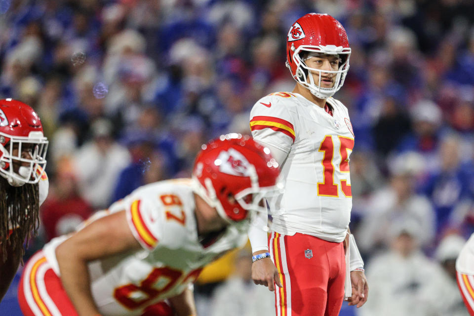 Patrick Mahomes of the Kansas City Chiefs looks on during a game against the Buffalo Bills on Nov. 17. (Bryan Bennett/Getty Images)