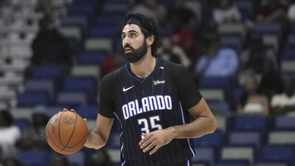 Orlando Magic center Goga Bitadze is a must-add in fantasy basketball leagues with Wendell Carter Jr. out. (AP Photo/Gerald Herbert)